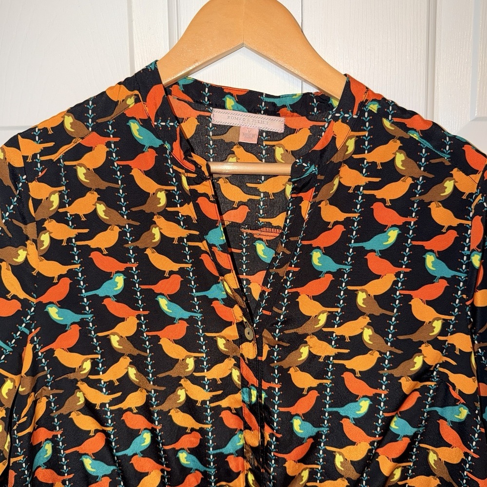 Romeo and Juliet bird dress fall colors high low mini Size Medium - Picture 3 of 9
